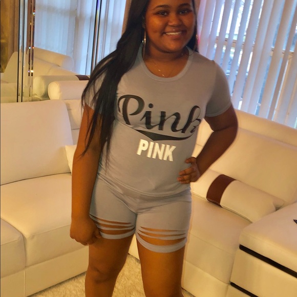 Pink Ripped Shorts Set - Picture 4 of 4